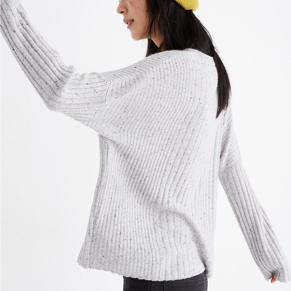 Madewell Grey Speckled Relaxed Crewneck Sweater - Picture 3 of 7